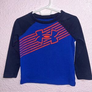 Under Armour Blue and Red Long Sleeve Tee